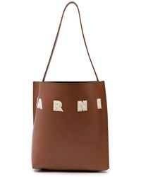 Marni - Museo Logo-patch Leather Bag - Lyst