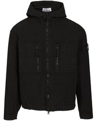 Stone Island - Organic Cotton Ripstop Hooded Overshirt - Lyst