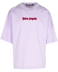 Palm Angels - Neon Lilac Cotton T-Shirt - Lyst