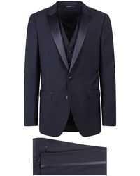 Dolce & Gabbana - Three Pieces Wool Tuxedo With Satin Profiles - Lyst