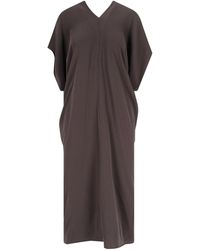 MM6 by Maison Margiela - V-Neck Midi Dress - Lyst
