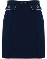 Elisabetta Franchi - Crepe Skirt With Piping And Horsebit - Lyst