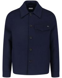 Burberry - Wool Button Jacket - Lyst