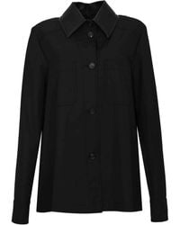 Sportmax - Spx Superb Cotton Overshirt With Pleated Back - Lyst