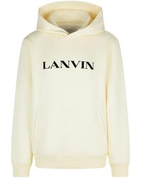 Lanvin - Logo-Embroidered Kangaroo Pocket Hoodie - Lyst