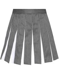 Thom Browne - And White Cotton-wool Blend Skirt - Lyst