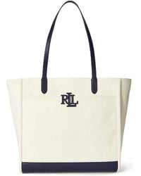 Ralph Lauren - Cmryn Lg Tt-Tote-Large-Canvas/Ntrl Sm - Lyst