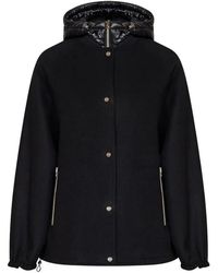 Herno - Wool-Blend Jacket With Nylon Hood - Lyst