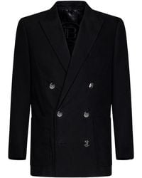 Balmain - Cotton Twill Double-Breasted Blazer - Lyst