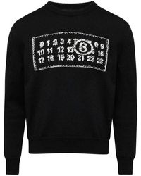 MM6 by Maison Martin Margiela - Logo Wool Blend Jumper - Lyst