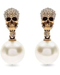 Alexander McQueen - "Pearl & Skull" Earrings - Lyst