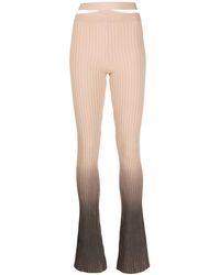 ANDREADAMO - Ribbed Flared Trousers In Stretch-design - Lyst