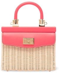 Rodo - Wicker And Leather Small Handbag - Lyst