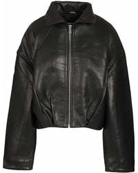 ROTATE BIRGER CHRISTENSEN - Boxy Leather Jacket - Lyst