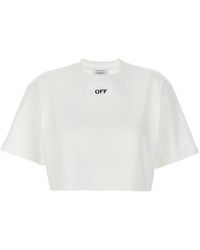 Off-White c/o Virgil Abloh - Cropped T-Shirt With Logo - Lyst
