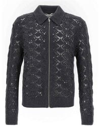 Jil Sander - Openwork Wool Cardigan - Lyst
