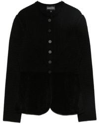 Emporio Armani - Buttoned Crewneck Jacket - Lyst