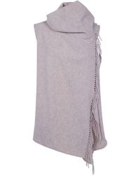 Fabiana Filippi - Wool Blend Cape Vest With Scarf - Lyst