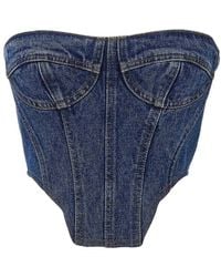 David Koma - Denim Bustier Top - Lyst