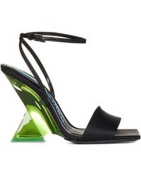 The Attico - Pyramidal Transparent Heeled Leather Sandals - Lyst
