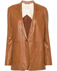 Alysi - Metallic Leather Single-breasted Jacket - Lyst