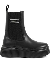 KARL LAGERFELD - Kreeper Lo Kable Knit Boot - Lyst