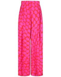 Dries Van Noten - High-Waisted Wide-Leg Pants With Geometric Pattern - Lyst
