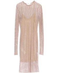 Genny - Pearl And Crystal Mesh Dress - Lyst