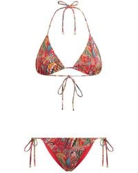 Etro - Bikini With Paisley Foliage Motif - Lyst