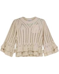 Isabel Marant - Frilly Cotton Sweater With Ruffles - Lyst