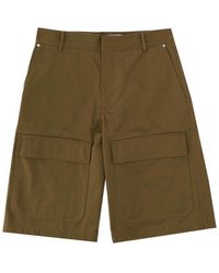 MSGM - Cotton Shorts With Logo Patch - Lyst