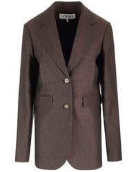 Loewe - Linen Single-Breasted Tailored Jacket - Lyst