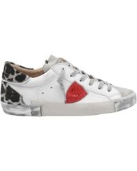 Philippe Model - Prsx Bicolour Low-Top Calfskin Trainers With Shield Logo - Lyst