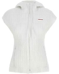 Ferragamo - Textured Nylon Hooded Vest With Zip Closure - Lyst