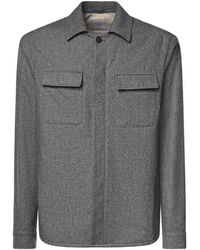 Eleventy - Wool Blend Overshirt - Lyst