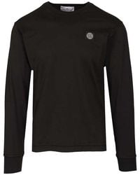 Stone Island - Long-Sleeved Cotton Jersey T-Shirt - Lyst