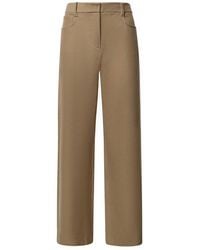 Max Mara - Wide-Leg Cotton Blend Trousers - Lyst