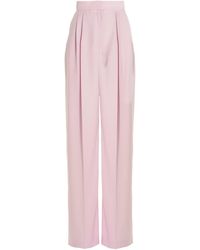 McQueen - Pleat Detailed Wide Leg Pants - Lyst