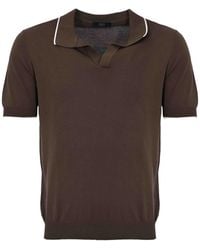 Fay - Cotton Knit Polo Shirt - Lyst