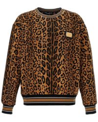 Dolce & Gabbana - Leopard Print Sweatshirt - Lyst