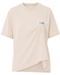 MM6 by Maison Margiela - Numeric Logo Draped T-Shirt - Lyst