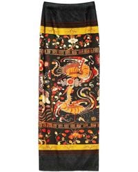 HUI - Dragon Printed Midi Skirt - Lyst