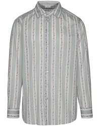 Etro - Roma Shirt In Water Green Cotton - Lyst