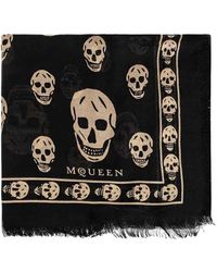 McQueen - Scarf Classic Skull 104X120/Fawn - Lyst