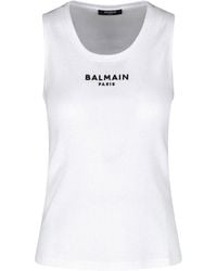 Balmain - Tank Top Logo - Lyst