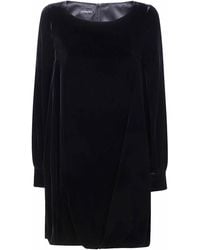 Emporio Armani - Long Sleeve Velvet Dress - Lyst