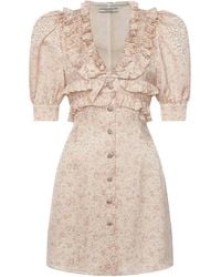 Alessandra Rich - Printed Silk Jacquard Mini Dress - Lyst