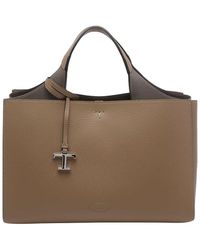 Tod's - Di Reverse Leather Tote Bag - Lyst