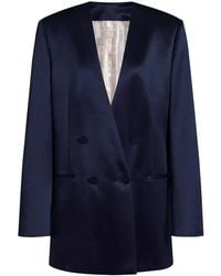 Alberta Ferretti - Double-Breasted Silk Jacket - Lyst
