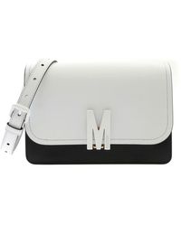 Moschino - M Bicolor Shoulder Bag In And Black - Lyst
